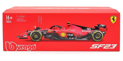 Macchina Ferrari F1 C Sainz 2023 SF-23 Burago Scala 1:24 Formula 1 Con vetrina
