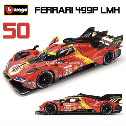 Ferrari 499P 50 24h Le Mans 2023 Scala 1:18 Burago Da Collezione Con Vetrina New