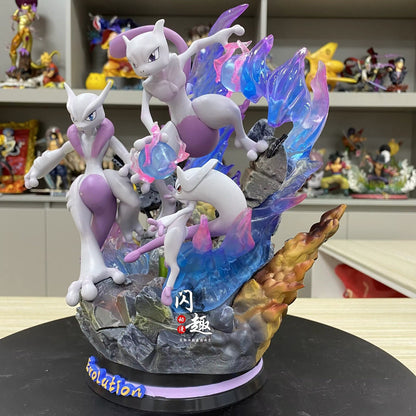 Action Figure Pokémon Mew Mewtwo XY Evolution 25cm Statua Da Collezione Anime