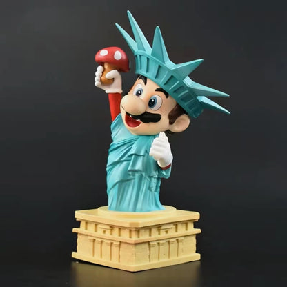 Action Figure Super Mario Bros Nintendo Statua della Libertà 20cm Da Collezione