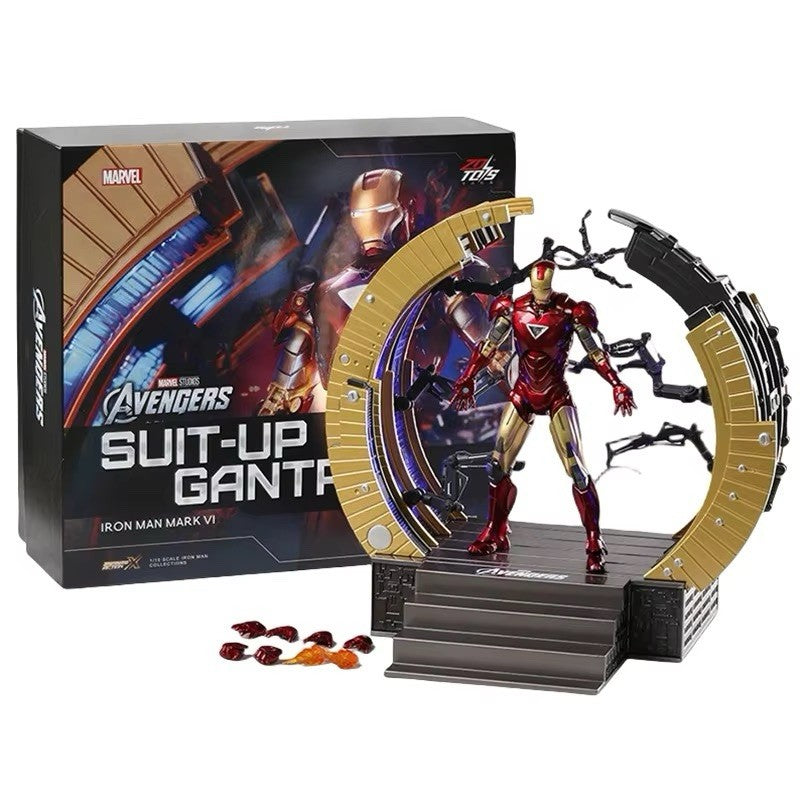 Action Figure Iron Man Mk 6 Suit-up Gantry Avengers The Infinity Saga Scala New