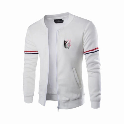 Felpa Con Zip Attack On Titan Corpo Di Ricerca Streetwear Pullover Alla Coreana