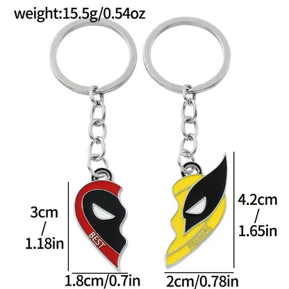 Portachiavi In Metallo Best Friends Marvel Film Deadpool & Wolverine Logan Nuovo