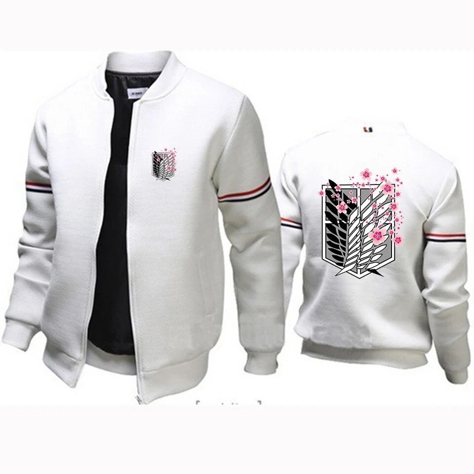 Felpa Con Zip Attack On Titan Corpo Di Ricerca Streetwear Pullover Alla Coreana