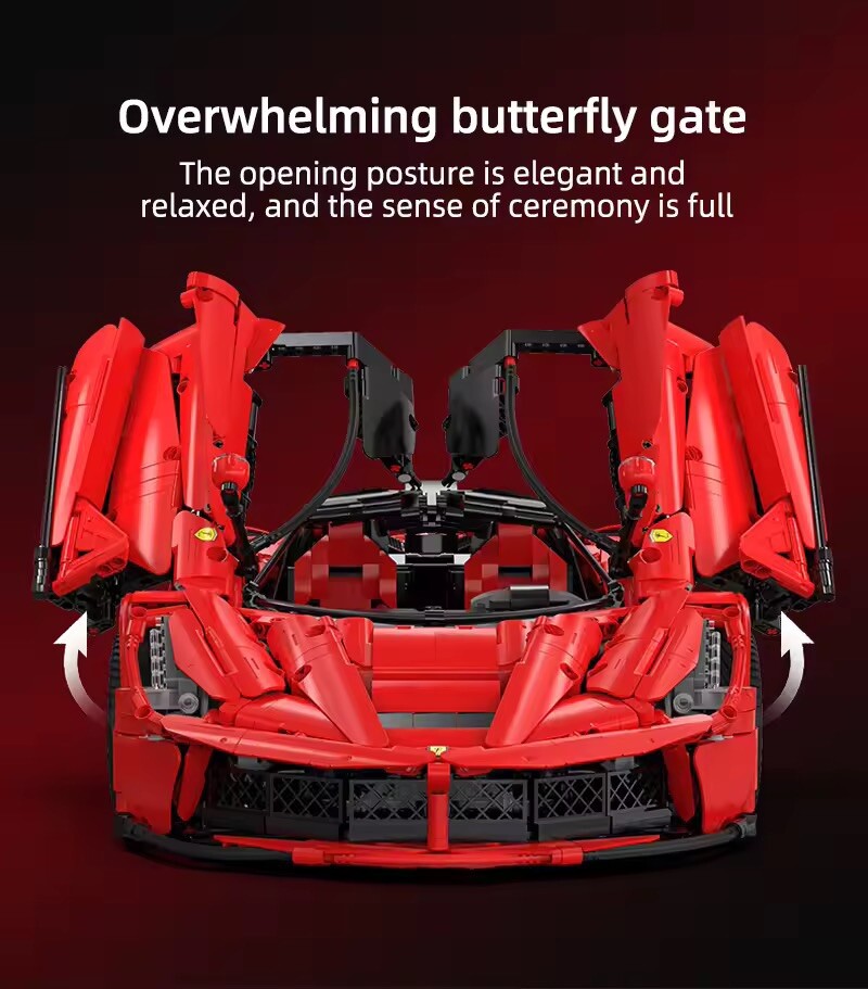 Ferrari La Ferrari Moc Costruire 3875 Pezzi Technic Scala 1:8 Mattoncini Rossa