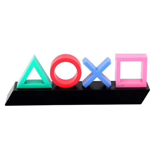 Luce Lampada Icone Simboli Playstation Multicolore Led USB da Scrivania Gaming