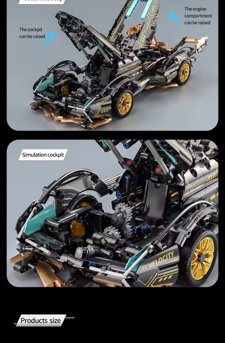 Lamborghini Tipo Concept Car Da Costruire Mattoncini Technic 1148 Pezzi 36cm New