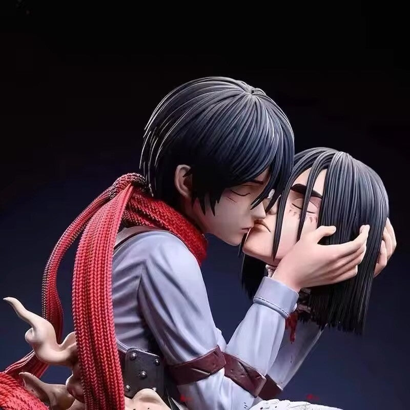 Action Figure Eren Jaeger Mikasa 22cm Attack on Titan Statua da Collezione Manga