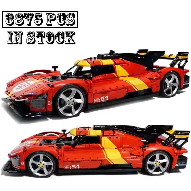 Ferrari 499P 51 Da Costruire 3875 Pezzi Le Mans 1:8 Mattoncini Technic Rossa New
