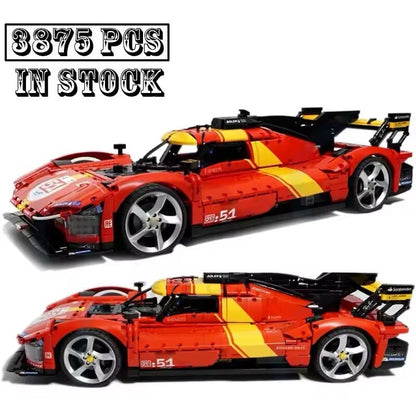 Ferrari 499P 51 Da Costruire 3875 Pezzi Le Mans 1:8 Mattoncini Technic Rossa New