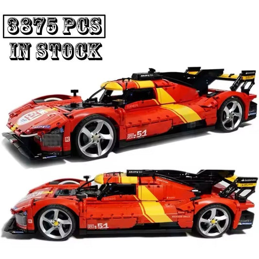Ferrari 499P 51 Da Costruire 3875 Pezzi Le Mans 1:8 Mattoncini Technic Rossa New