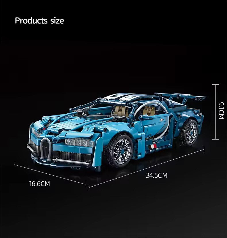 Bugatti Chiron Macchina Da Costruire Mattoncini Technic 1259 Pezzi Blu 35cm New
