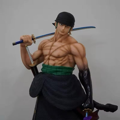 Action Figure One Piece Roronoa Zoro 50cm Statua Da Collezione Anime Grande