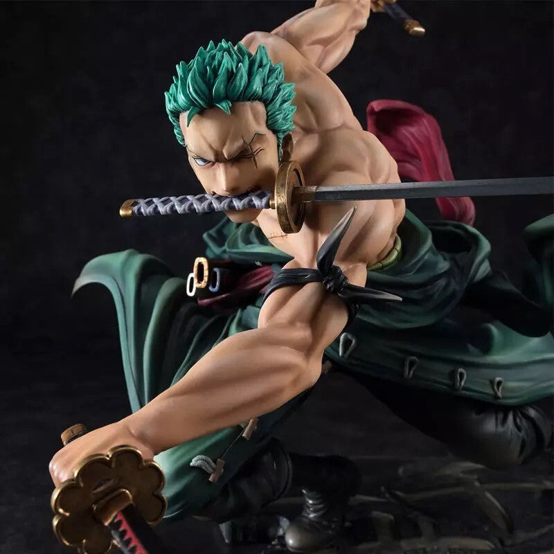 Action Figure One Piece Roronoa Zoro 10cm Statua Da Collezione Anime Manga