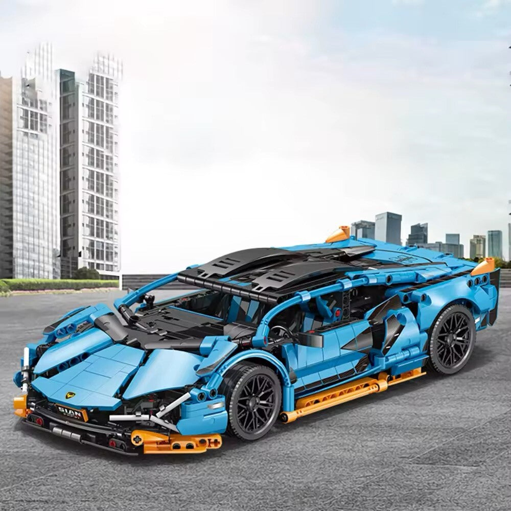 Lamborghini Sian Da Costruire Mattoncini Technic 1215 Pezzi Blu Arancio 35cm New