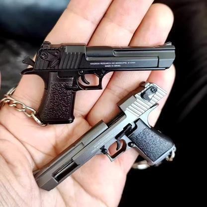 Mini Pistola Giocattolo Magnum Da Collezione Portachiavi metallo Scala 1:3 New