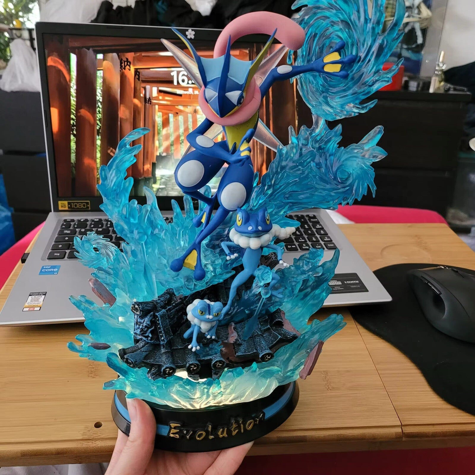 Action Figure Pokémon Greninja Evolution 25cm Statua Da Collezione Anime Manga