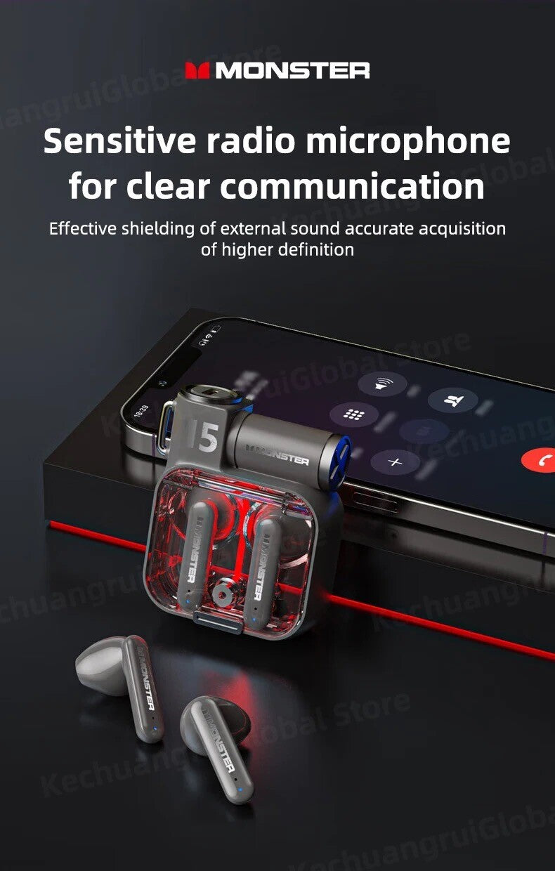 Cuffie Monster Auricolare Bluetooth 5.3 Oppo Xiaomi Iphone Lg Samsung Huawei