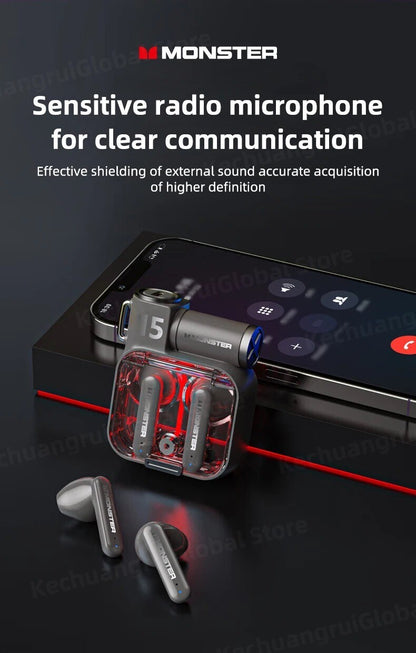 Cuffie Monster Auricolare Bluetooth 5.3 Oppo Xiaomi Iphone Lg Samsung Huawei
