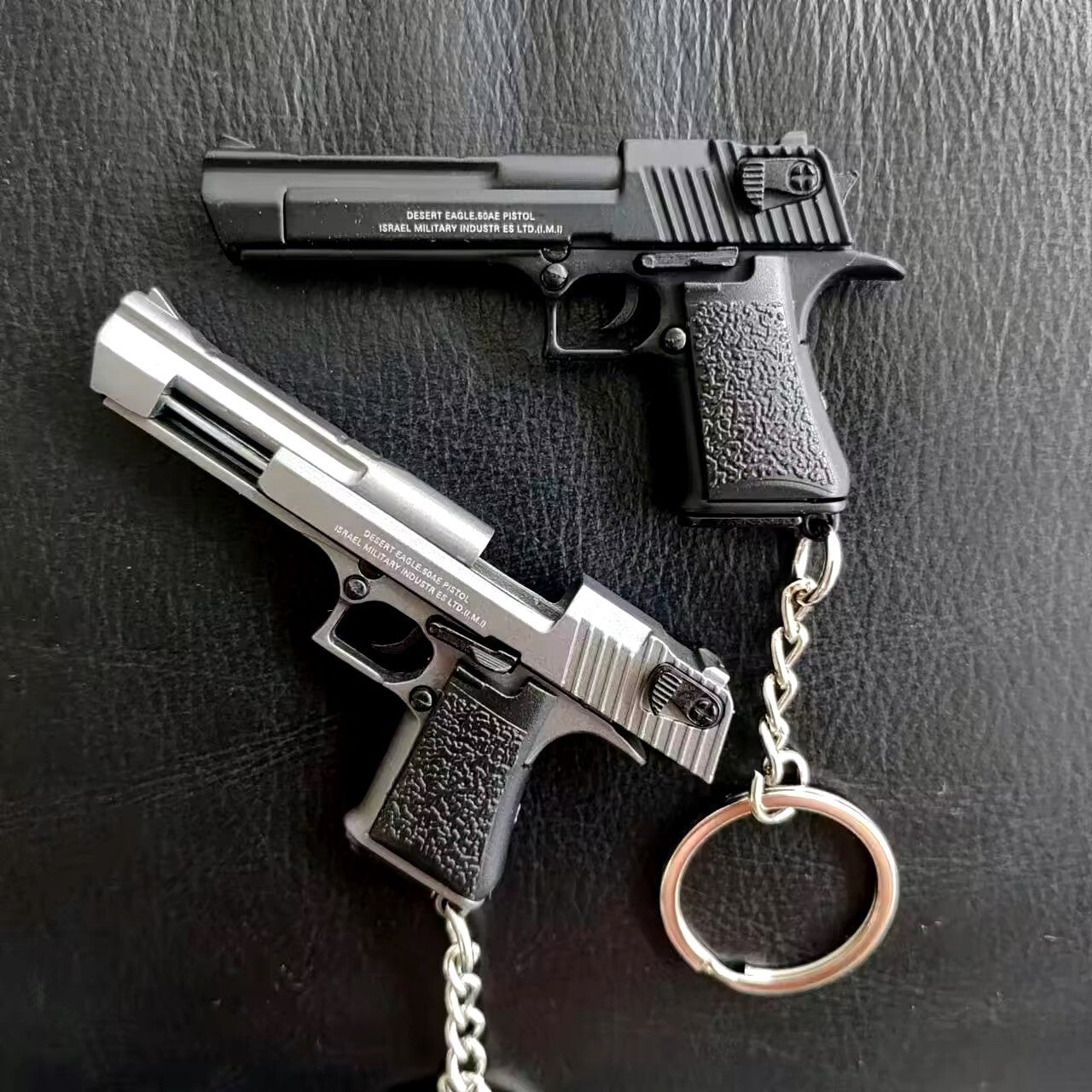 Mini Pistola Giocattolo Magnum Da Collezione Portachiavi metallo Scala 1:3 New