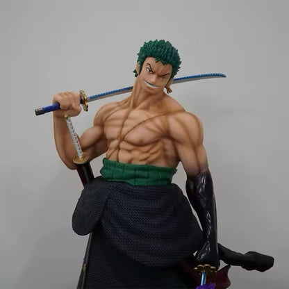 Action Figure One Piece Roronoa Zoro 50cm Statua Da Collezione Anime Grande