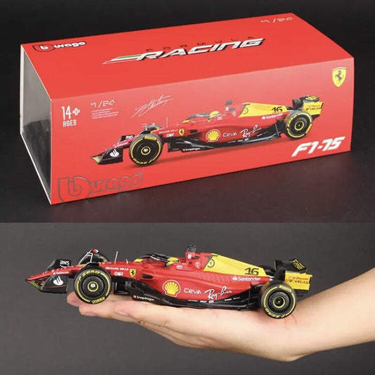 Macchina Ferrari F1 C Sainz 55 2022 F1-75 Monza Scala 1:24 Formula 1 Con vetrina