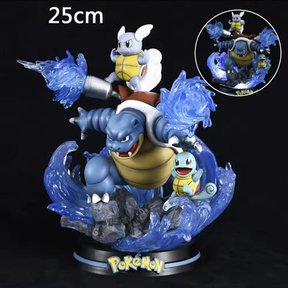 Action Figure Pokémon Squirtle Blastoise Wartortle Evolution 25cm Collect Anime