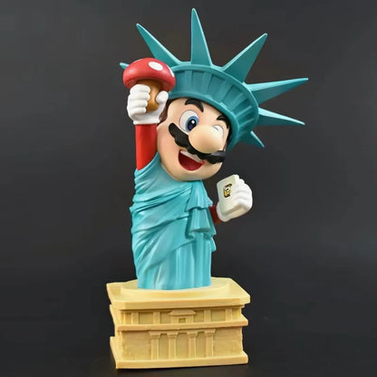 Action Figure Super Mario Bros Nintendo Statua della Libertà 20cm Da Collezione