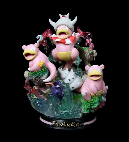 Action Figure Pokémon Slowpoke Slowbro Slowking Evolution 25cm Collezione Anime