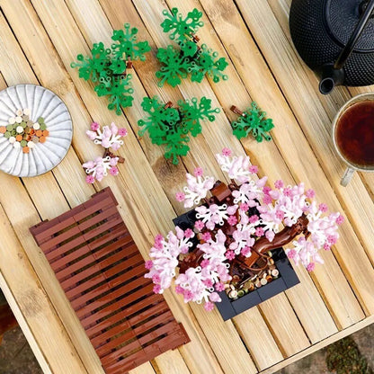 Bonsai Da Costruite Nuovo Slbero Flowers Mattoncini Fiori Di Ciliegio 878 Pezzi