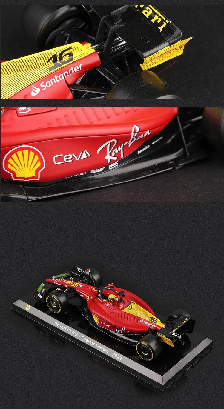 Macchina Ferrari F1 C Leclerc 2022 F1-75 Monza Scala 1:24 Formula 1 Con vetrina