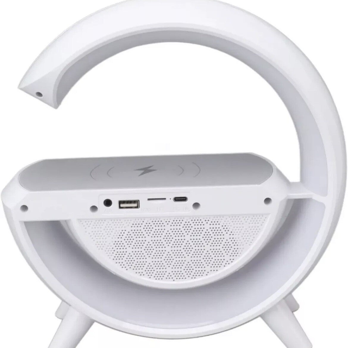 Lampada da Tavolo 3-in-1 con Caricabatterie Wireless Altoparlante Luce Led Nuova