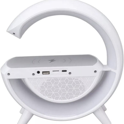 Lampada da Tavolo 3-in-1 con Caricabatterie Wireless Altoparlante Luce Led Nuova