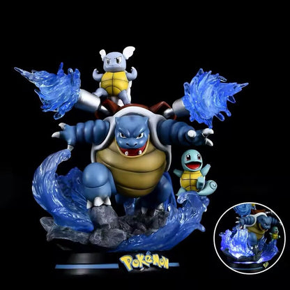 Action Figure Pokémon Squirtle Blastoise Wartortle Evolution 25cm Collect Anime