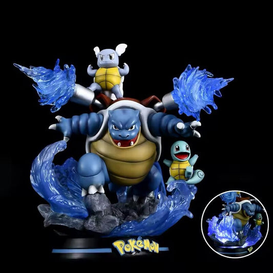 Action Figure Pokémon Squirtle Blastoise Wartortle Evolution 25cm Collect Anime