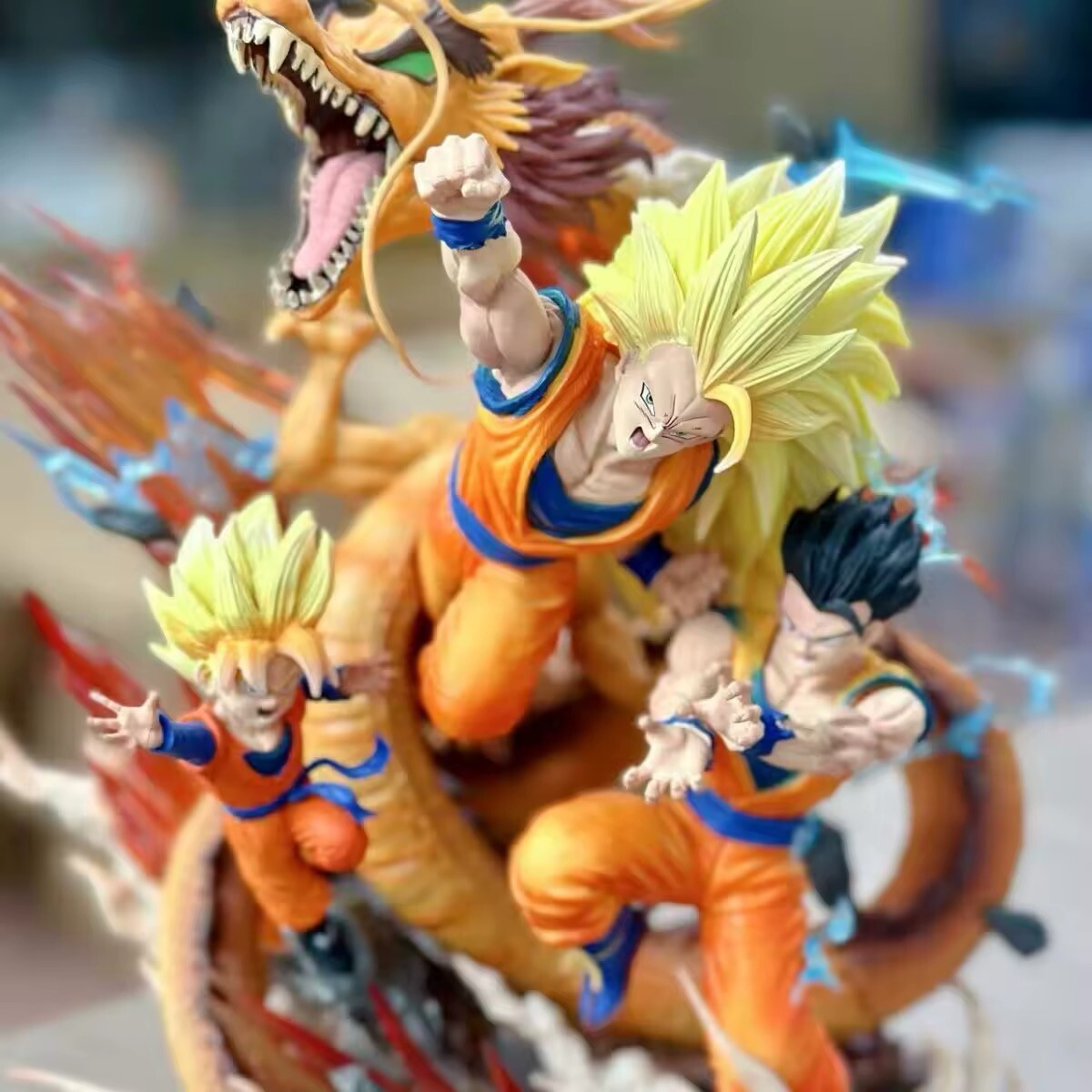 Action Figure Goku Sayan 3 Dragon Ball Z Gothen Gohan 26cm Statua Da Collezione