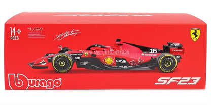 Macchina Ferrari F1 C Leclerc 2023 SF-23 Burago Scala 1:24 Formula 1 Con vetrina
