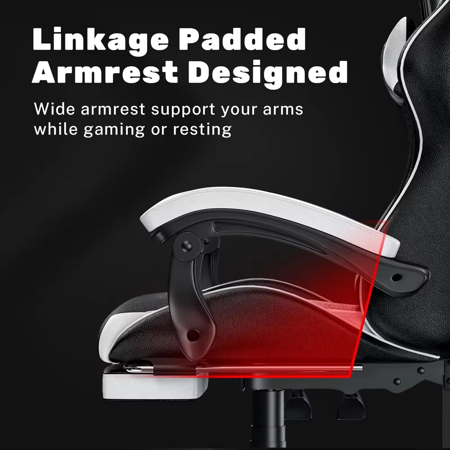 Poltrona Sedia da Gaming Gioco Reclinabile  Poggiapiedi Estraibile in Ecopelle