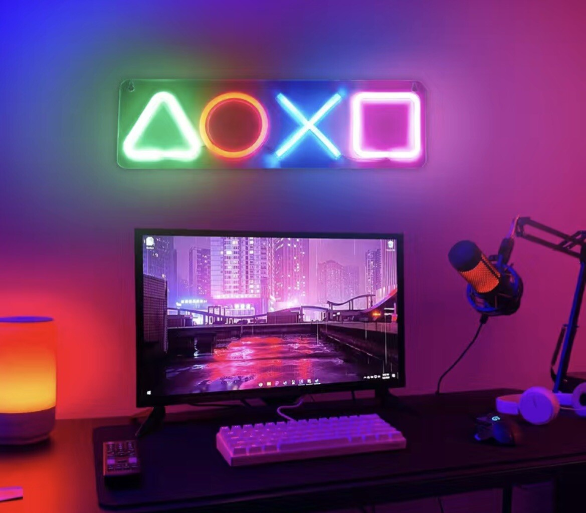 Luce Led playstation tipo neon, insegna Stanza giochi gamer Insegna luminosa