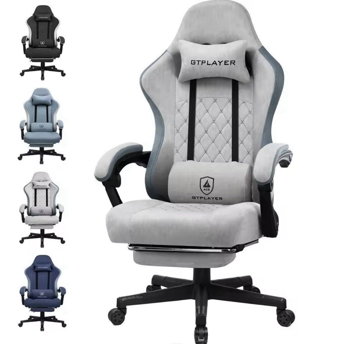 Sedia da Gaming Work Ufficio Ergonomica Reclinabile Poggiapiedi Gamer PC Console