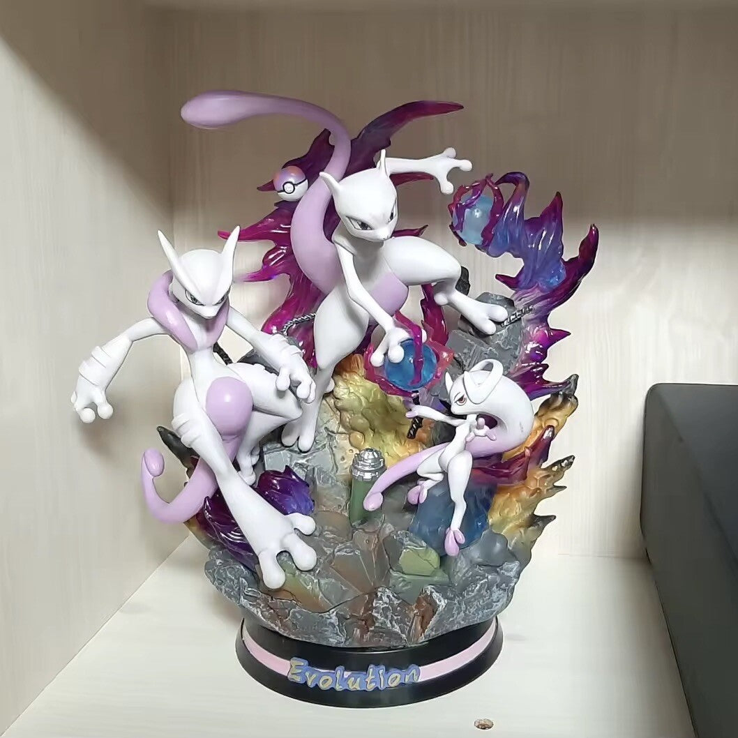 Action Figure Pokémon Mew Mewtwo XY Evolution 25cm Statua Da Collezione Anime