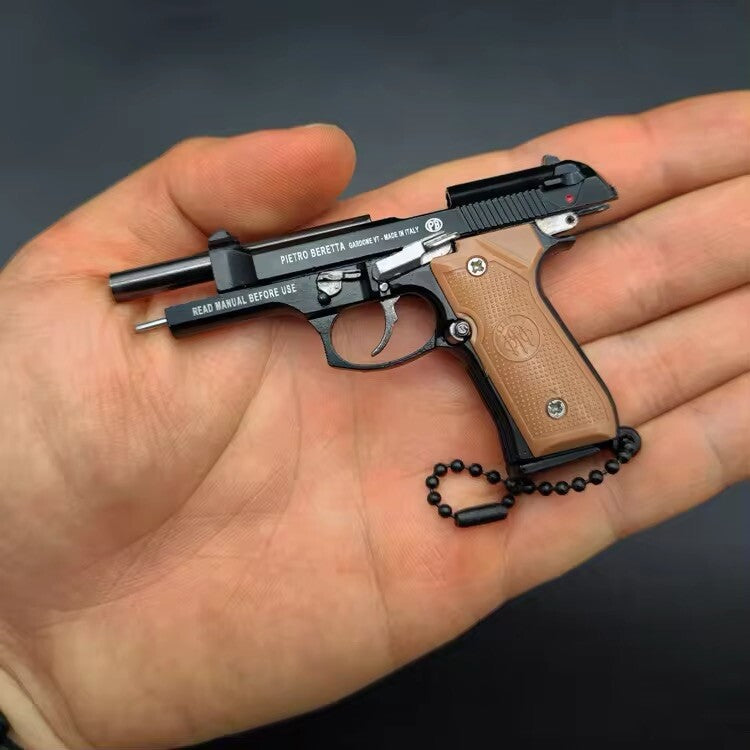 Mini Pistola Giocattolo Beretta 92F Da Collezione Portachiavi metallo Scala 1:3
