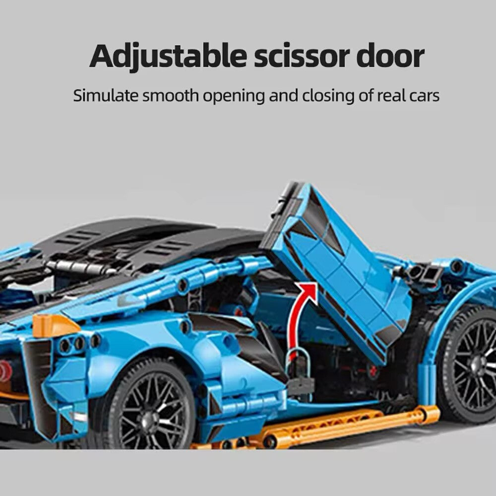Lamborghini Sian Da Costruire Mattoncini Technic 1215 Pezzi Blu Arancio 35cm New