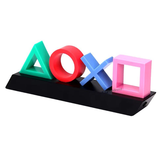 Luce Lampada Icone Simboli Playstation Multicolore Led USB da Scrivania Gaming