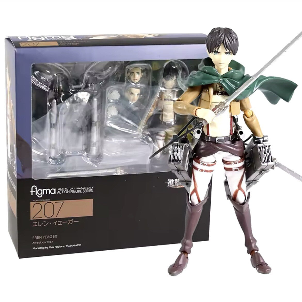 Action Figure Eren Yeager 15cm Figma 207 Attack on Titan Anime Manga Collezione