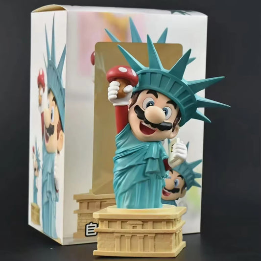 Action Figure Super Mario Bros Nintendo Statua della Libertà 20cm Da Collezione