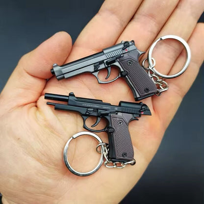 Mini Pistola Giocattolo Beretta 92F Da Collezione Portachiavi metallo Scala 1:3