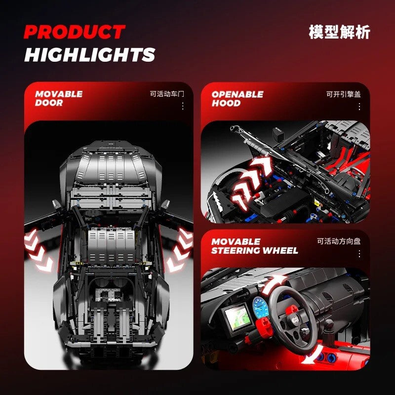Toyota Supra Da Costruire Mattoncini Technic 4399 Pezzi Nero Nuova New
