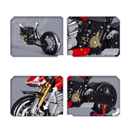 Moto Da Costruite Nuova Ducati Mattoncini Technic Rossa 827 Pezzi New Motore