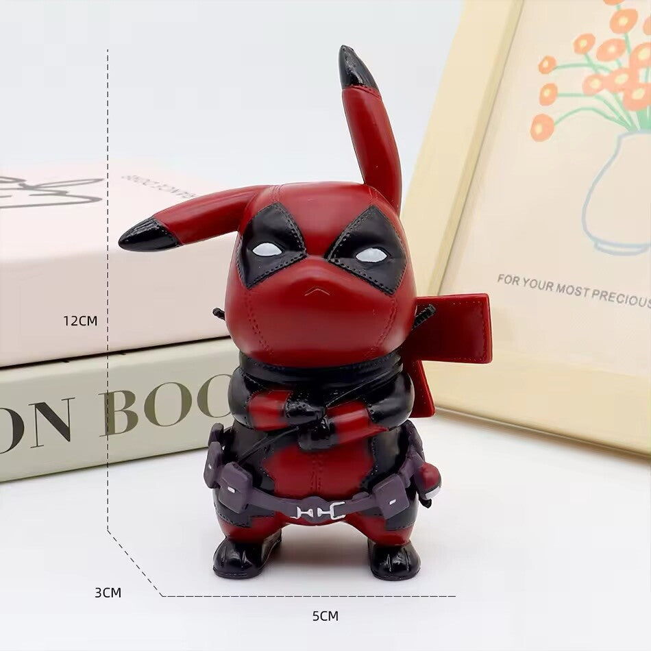 Action Figure Pokemon Pikachu Cosplay Deadpool 12cm Statua Collezione Anime New